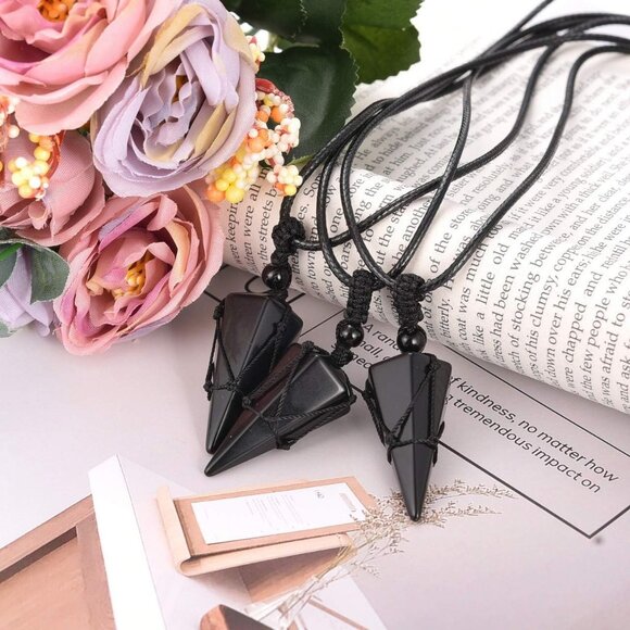 Mens Necklace Healing Crystal Stone Pendant Necklaces for Men Natural Gemstone f - Picture 3 of 7